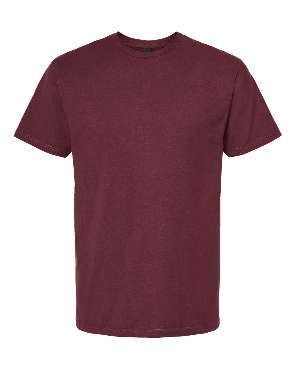 Front View of Burgundy Heavyweight Jersey T-Shirt - 290