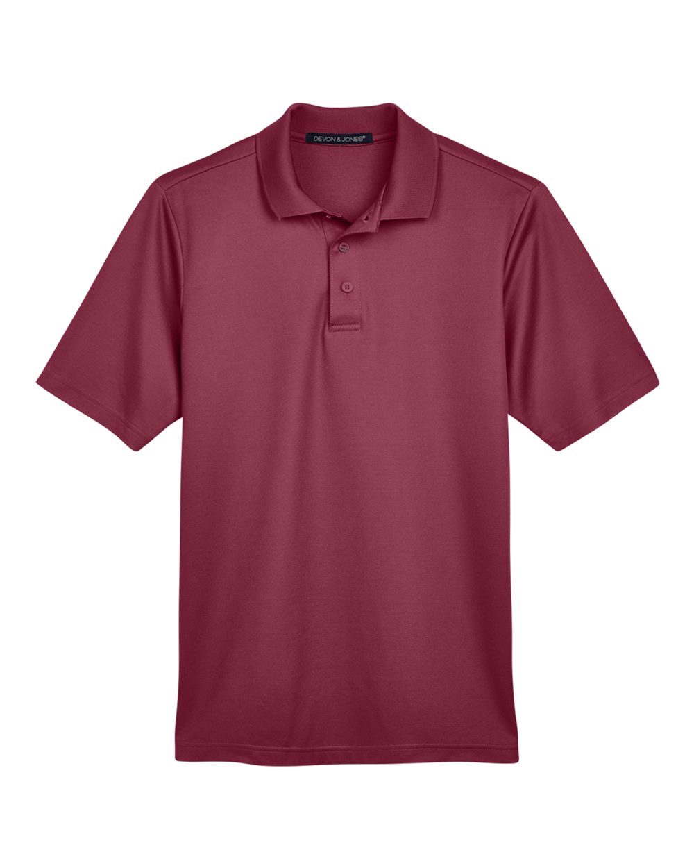 Front View of Burgundy Men's CrownLux Performance® Plaited Polo - DG20