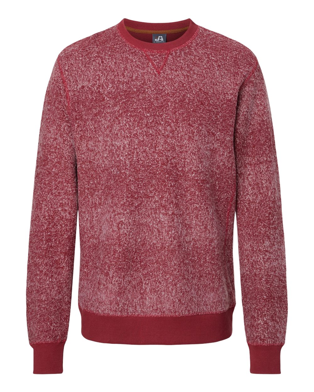 Front View of Burgundy Speck Aspen Fleece Crewneck Sweatshirt - 8712