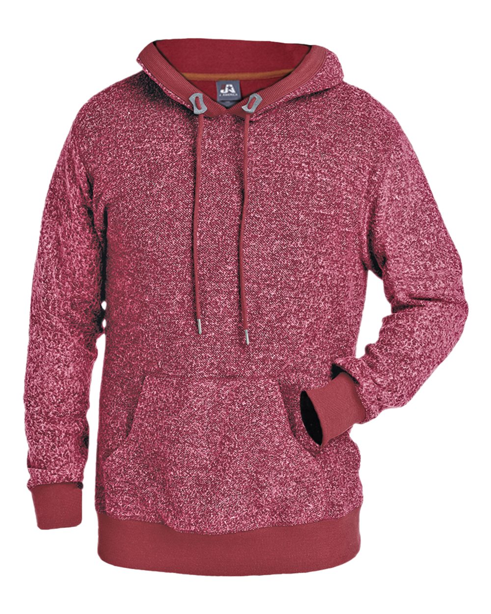 Front View of Burgundy Speck Aspen Fleece Hooded Sweatshirt - 8711