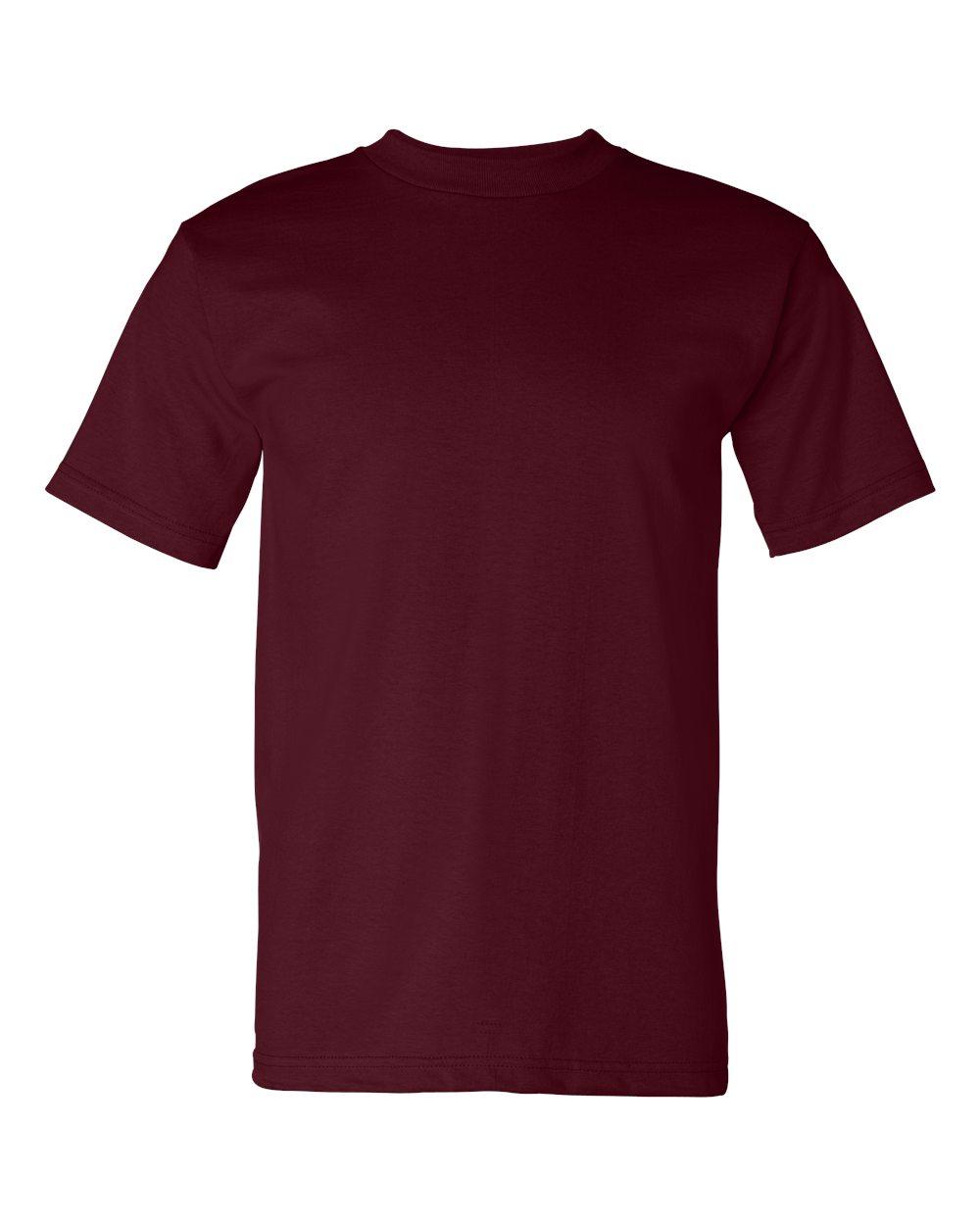Front View of Burgundy USA-Made Heavyweight T-Shirt - 5100