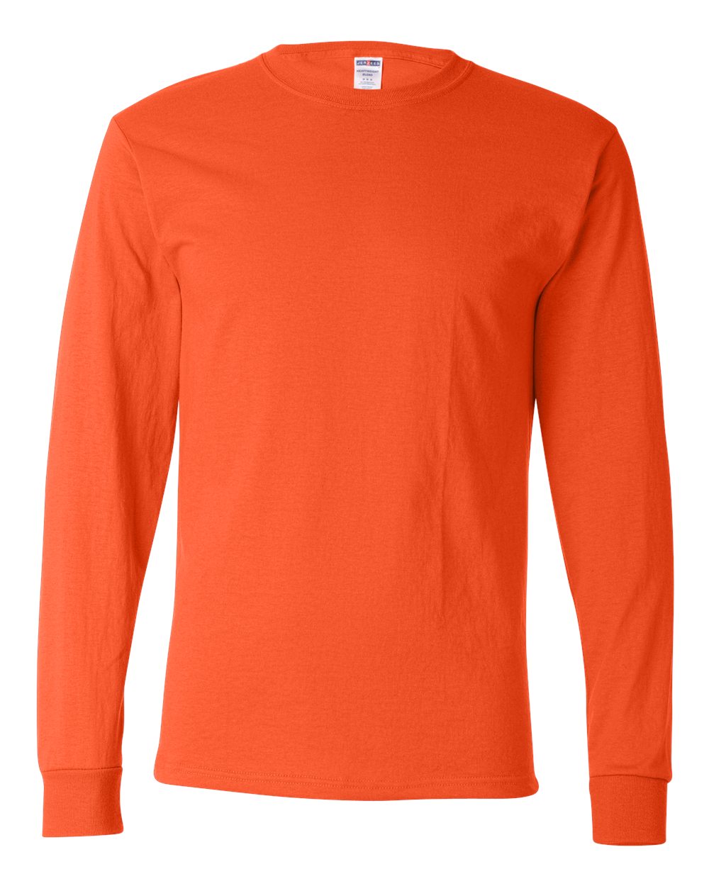 Front View of Burnt Orange Dri-Power® Long Sleeve 50/50 T-Shirt - 29LSR