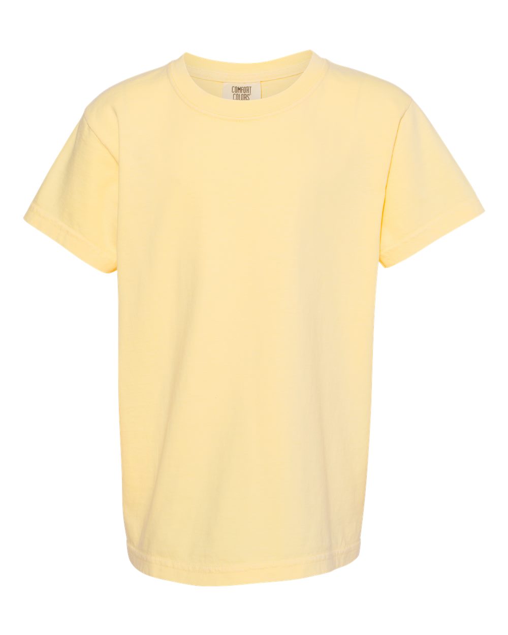 Front View of Butter Garment-Dyed Youth Heavyweight T-Shirt - 9018
