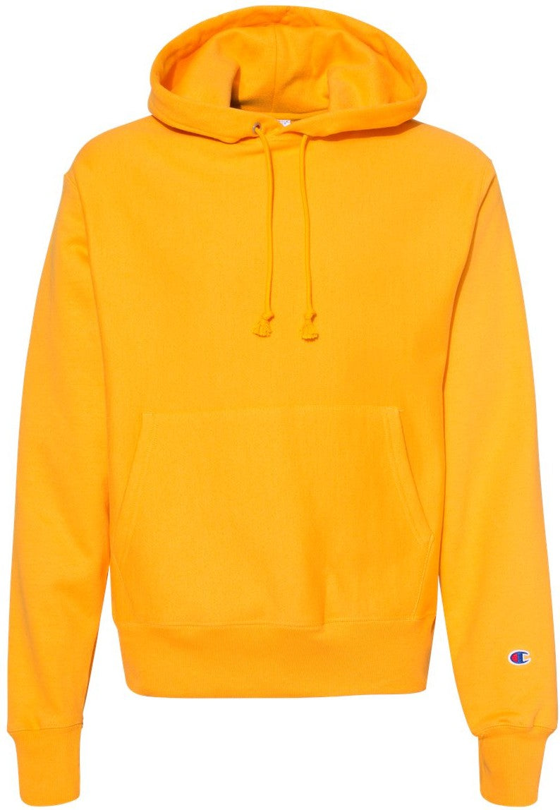 Front View of C Gold Reverse Weave® Hooded Sweatshirt - S101