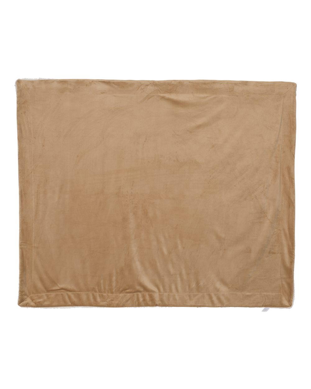 Front View of Camel Micro Mink Sherpa Blanket - 8712