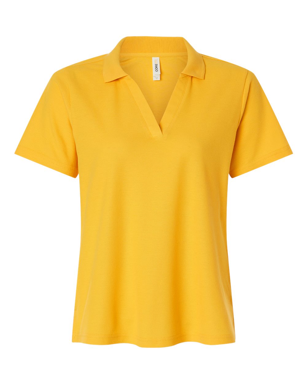 Front View of Campus Gold Women's Resolve CVC Performance Pique Polo - CE106W