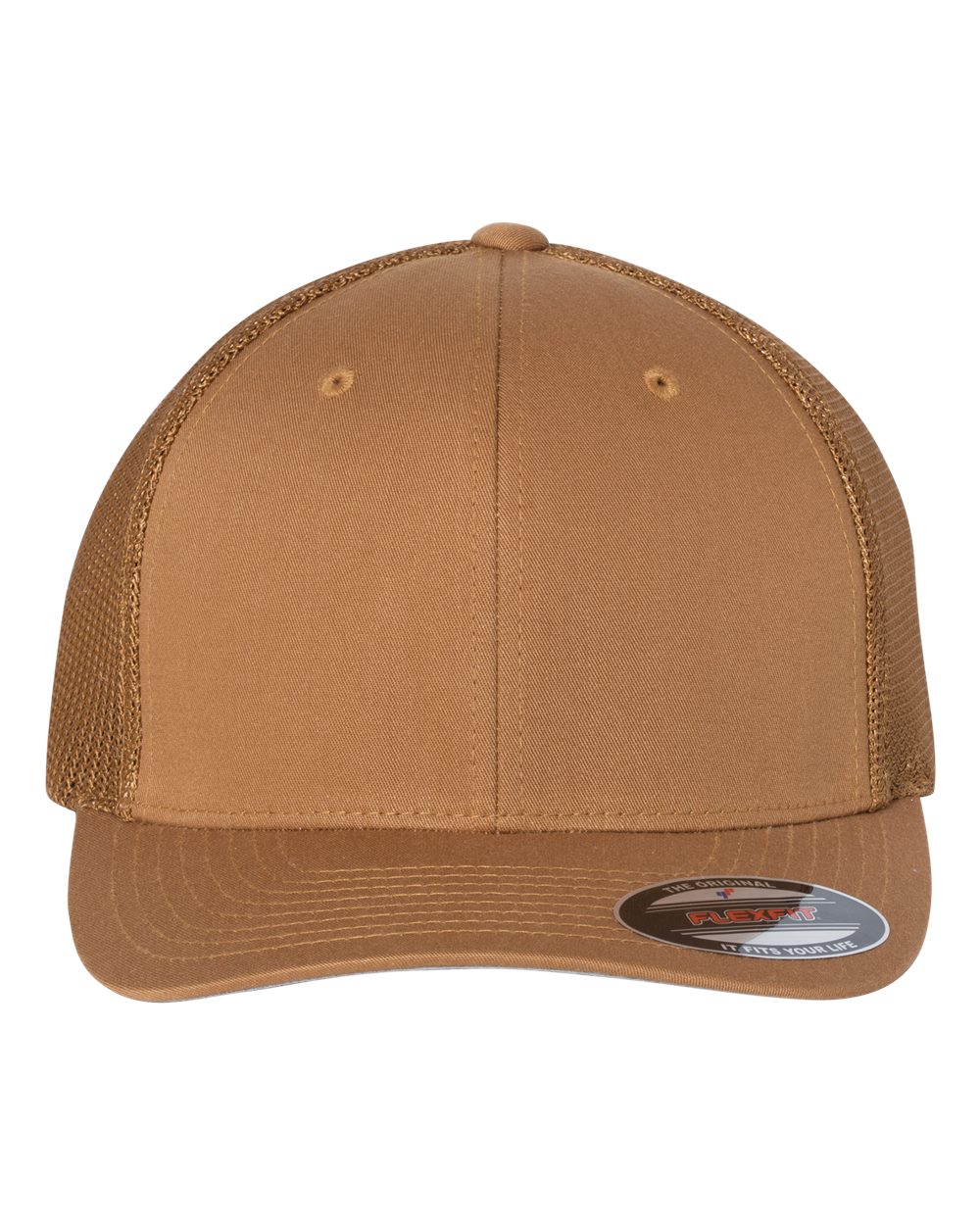 Front View of Caramel Trucker Cap - 6511