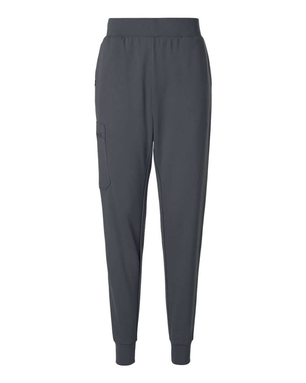 Front View of Carbon Grey Women's Rubi Ultrasoft Scrub Joggers - Petite Sizes - W40001P