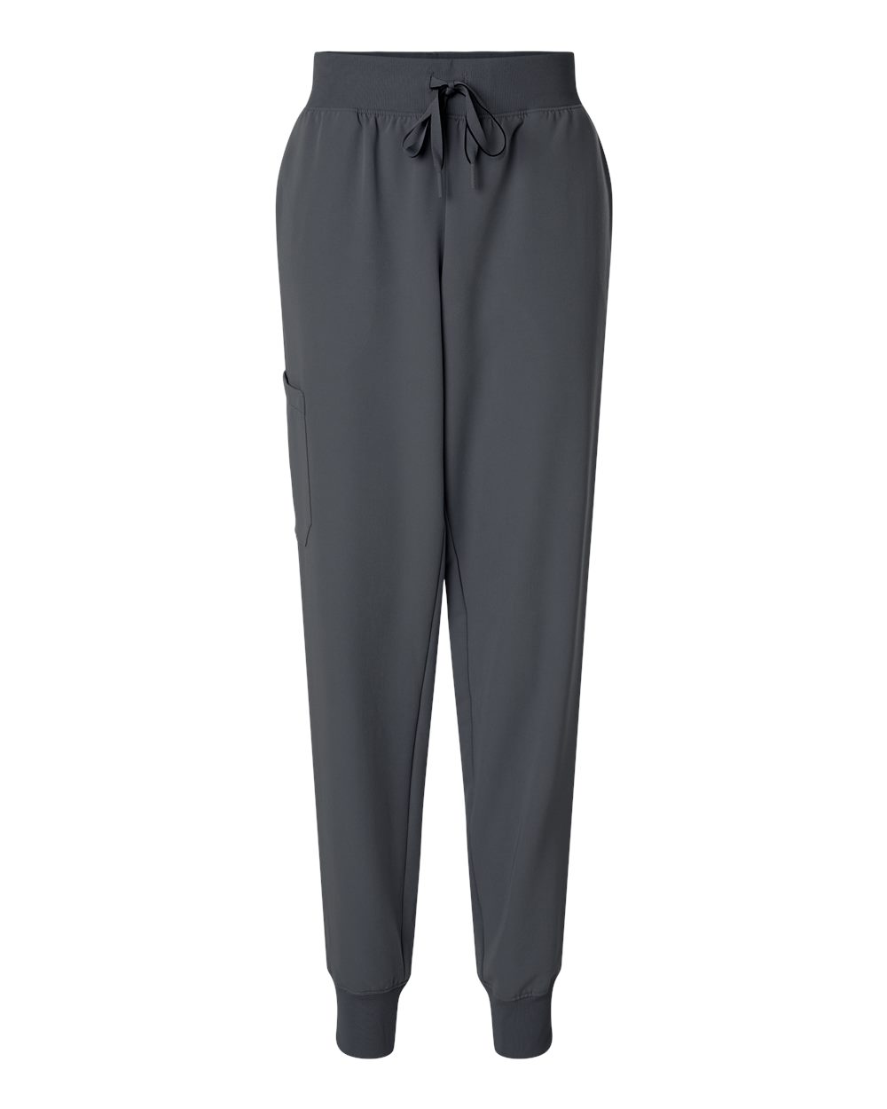 Front View of Carbon Grey Women's Silex Knit-Waist Scrub Joggers - W20003