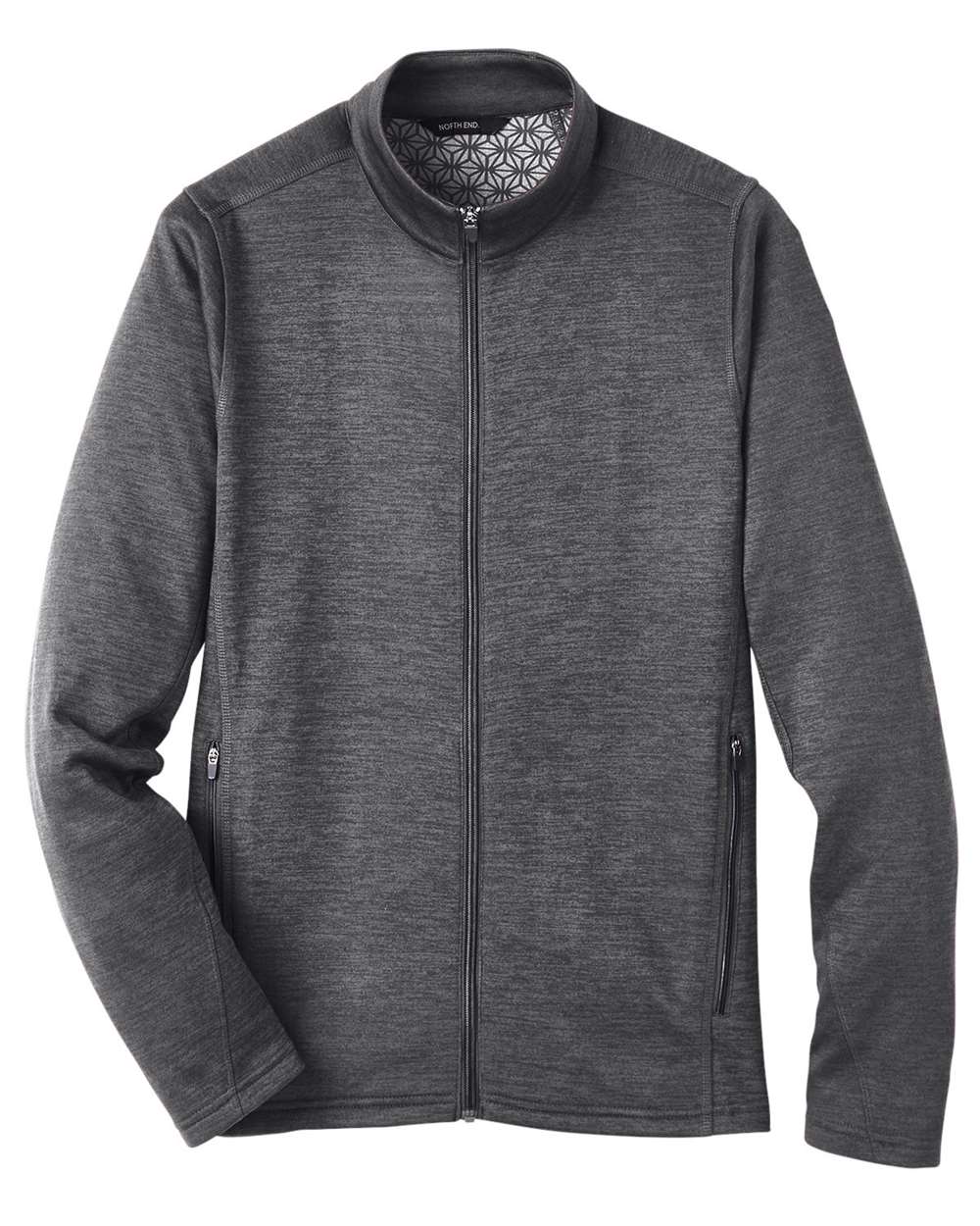 Front View of Carbon Heather/ Black Men's Flux 2.0 Full-Zip Jacket - NE712