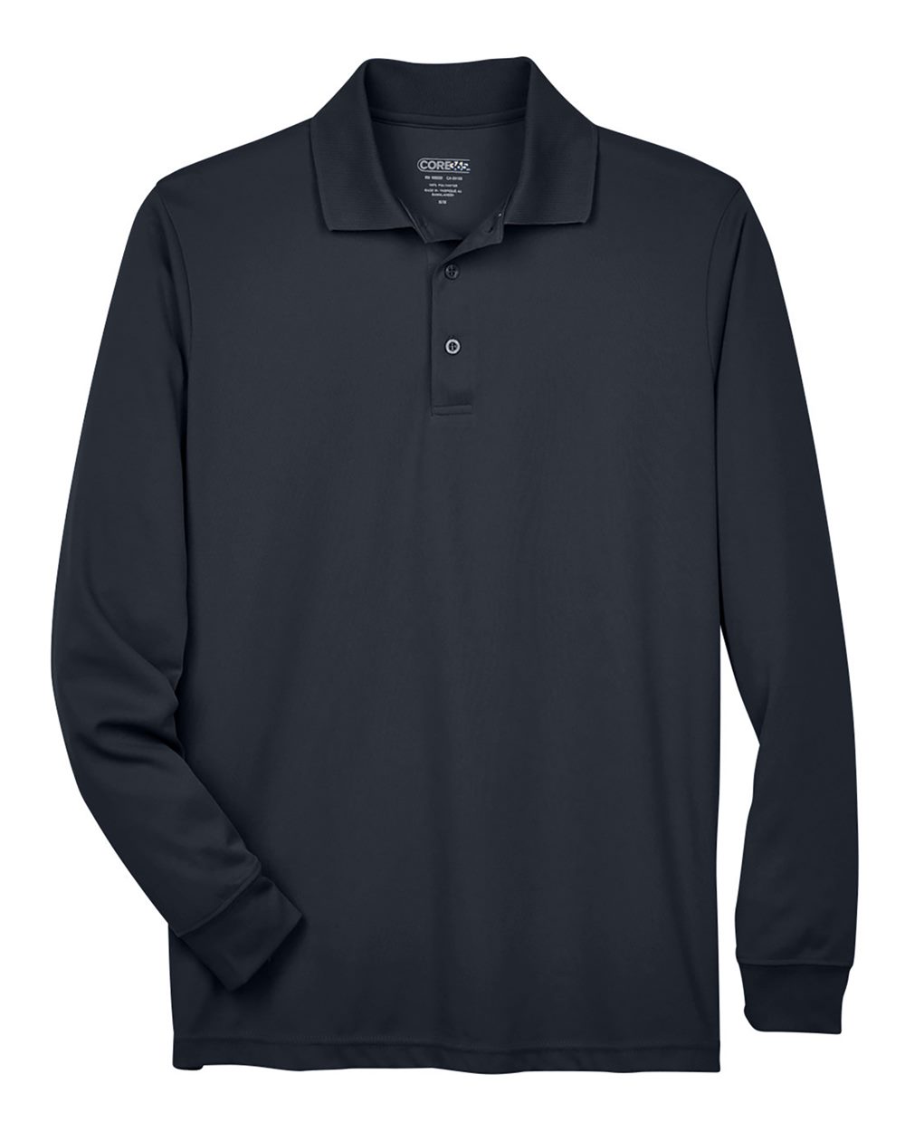Front View of Carbon Men's Tall Pinnacle Performance Long Sleeve Piqué Polo - 88192T