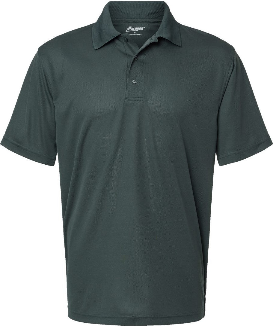 Front View of Carbon Saratoga Performance Mini Mesh Polo - 100