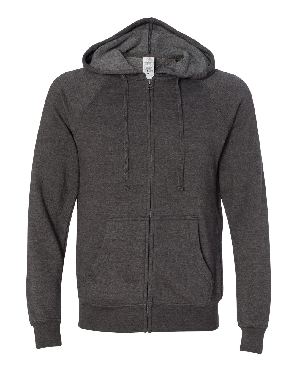 Front View of Carbon Special Blend Raglan Full-Zip Hooded Sweatshirt - PRM33SBZ