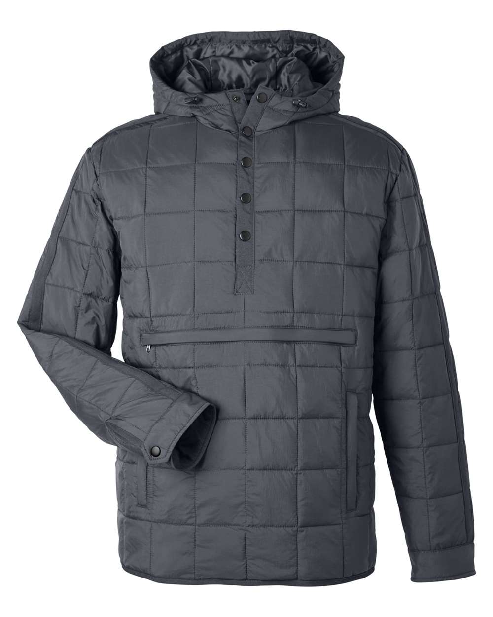 Front View of Carbon Unisex Aura Packable Anorak - NE722