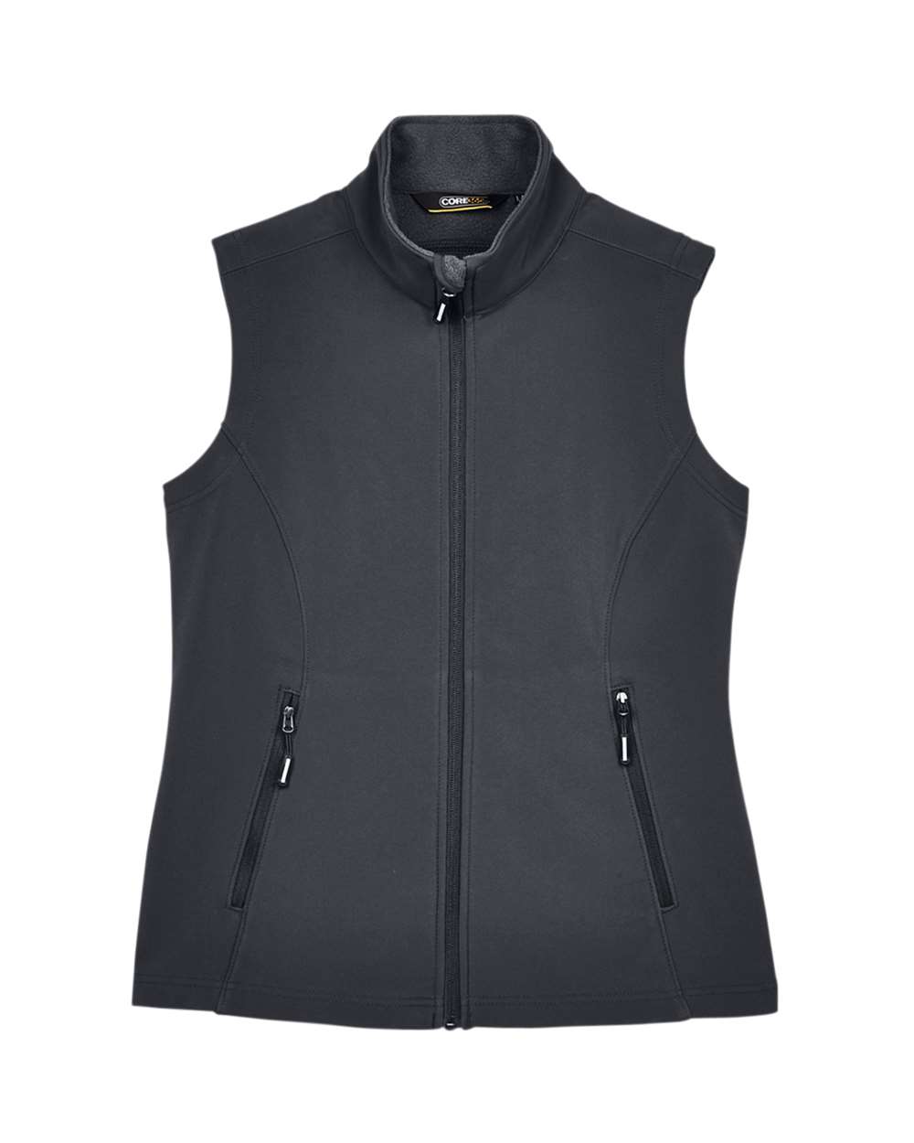 Front View of Carbon Women's Cruise Two-Layer Fleece Bonded Soft Shell Vest - CE701W