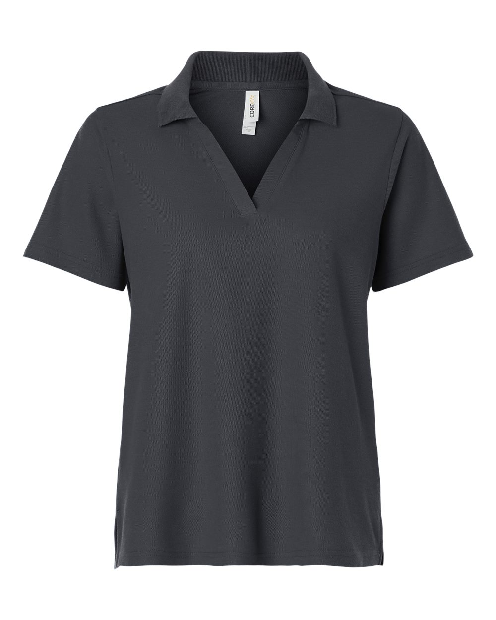 Front View of Carbon Women's Resolve CVC Performance Pique Polo - CE106W