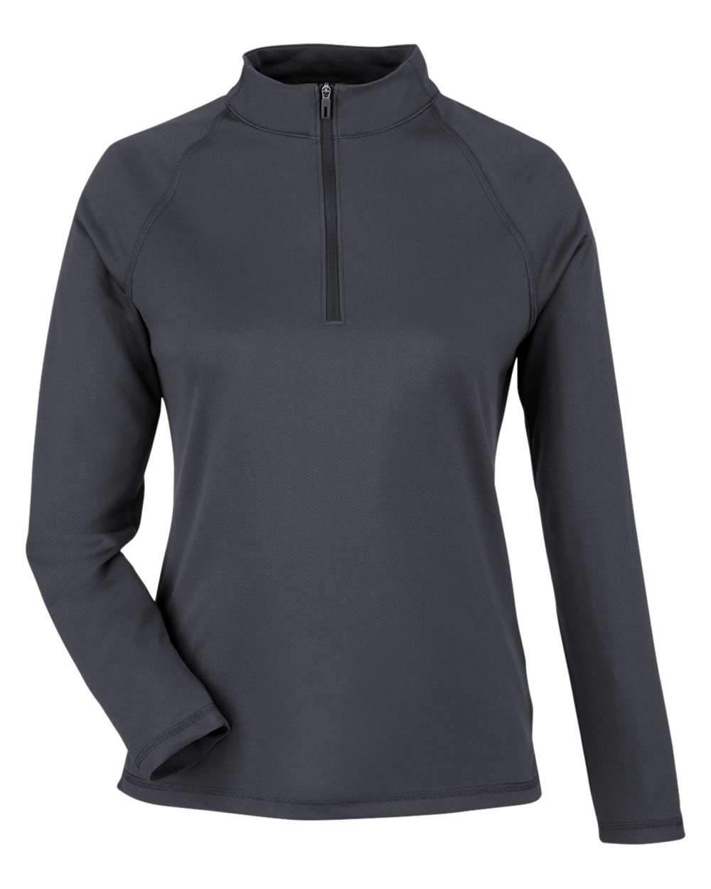 Front View of Carbon Women's Revive Coolcore® Quarter-Zip Pullover - NE410W
