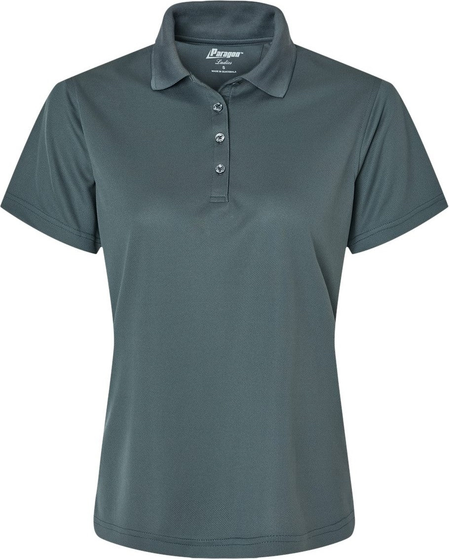Front View of Carbon Women's Saratoga Performance Mini Mesh Polo - 104