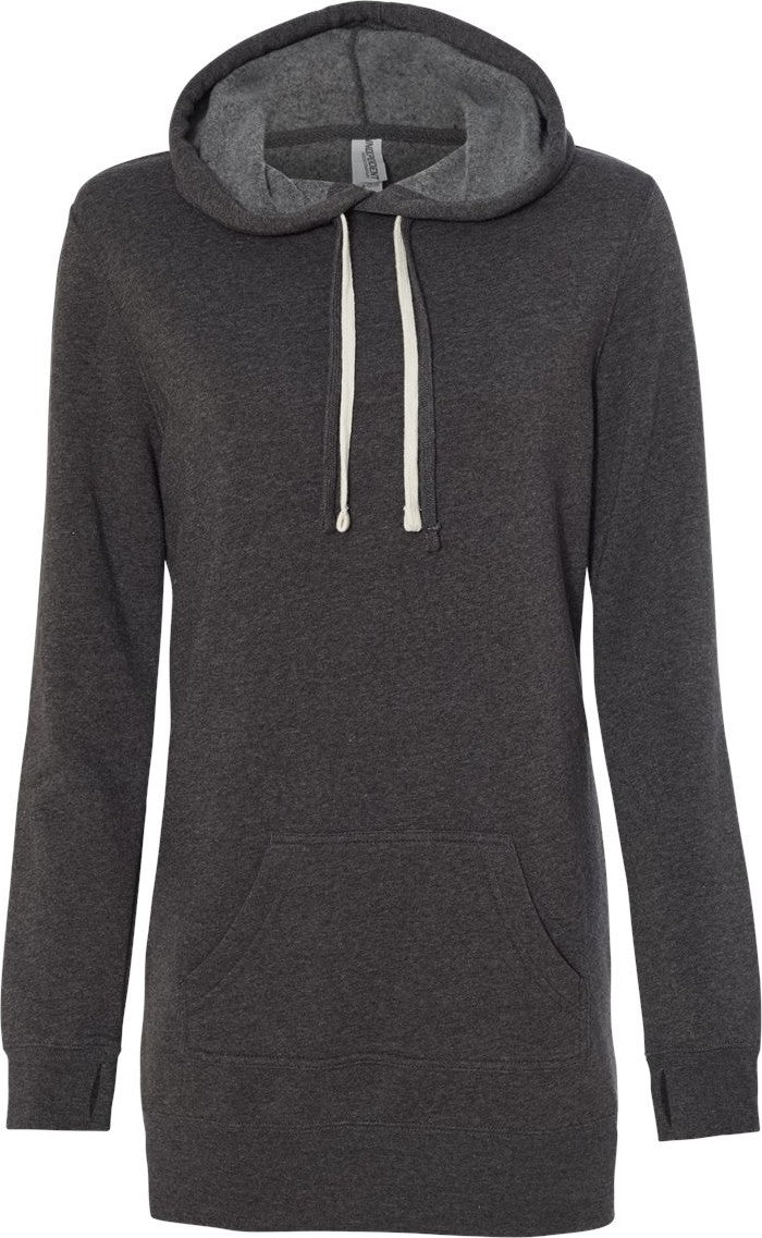 Front View of Carbon Women’s Special Blend Hooded Sweatshirt Dress - PRM65DRS