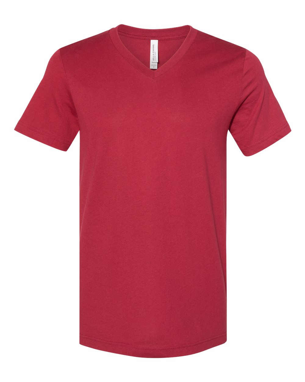 Front View of Cardinal Jersey V-Neck Tee - 3005