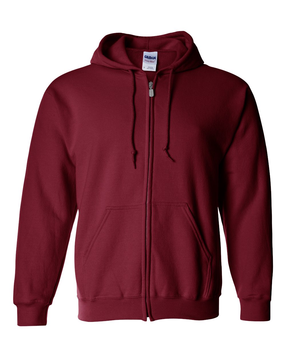 Front View of Cardinal Red Heavy Blend™ Full-Zip Hooded Sweatshirt - 18600