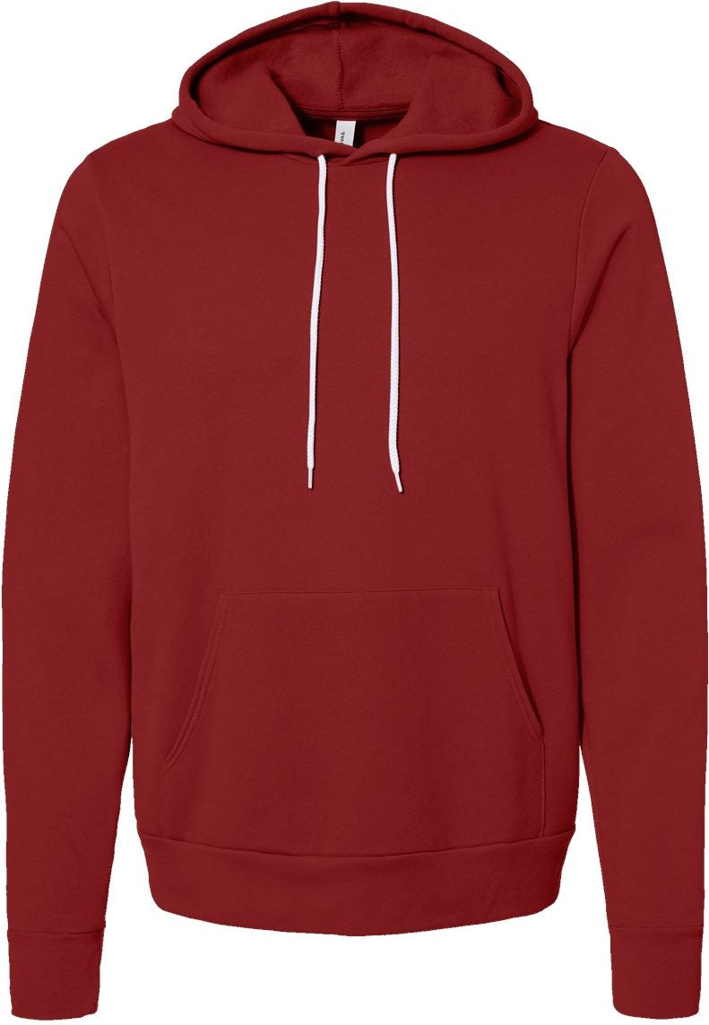 Front View of Cardinal Sponge Fleece Hoodie - 3719