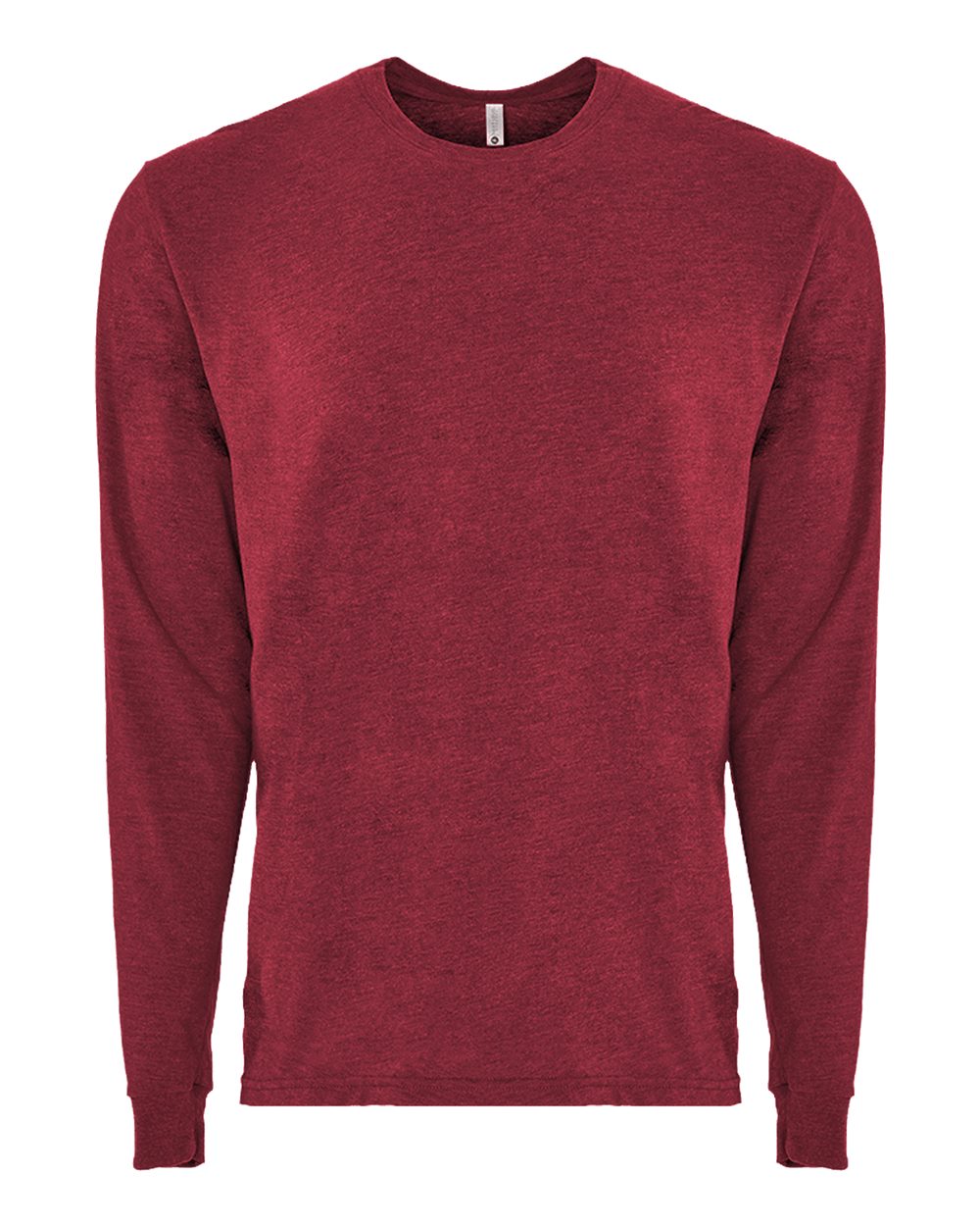 Front View of Cardinal Sueded Long Sleeve T-Shirt - 6411