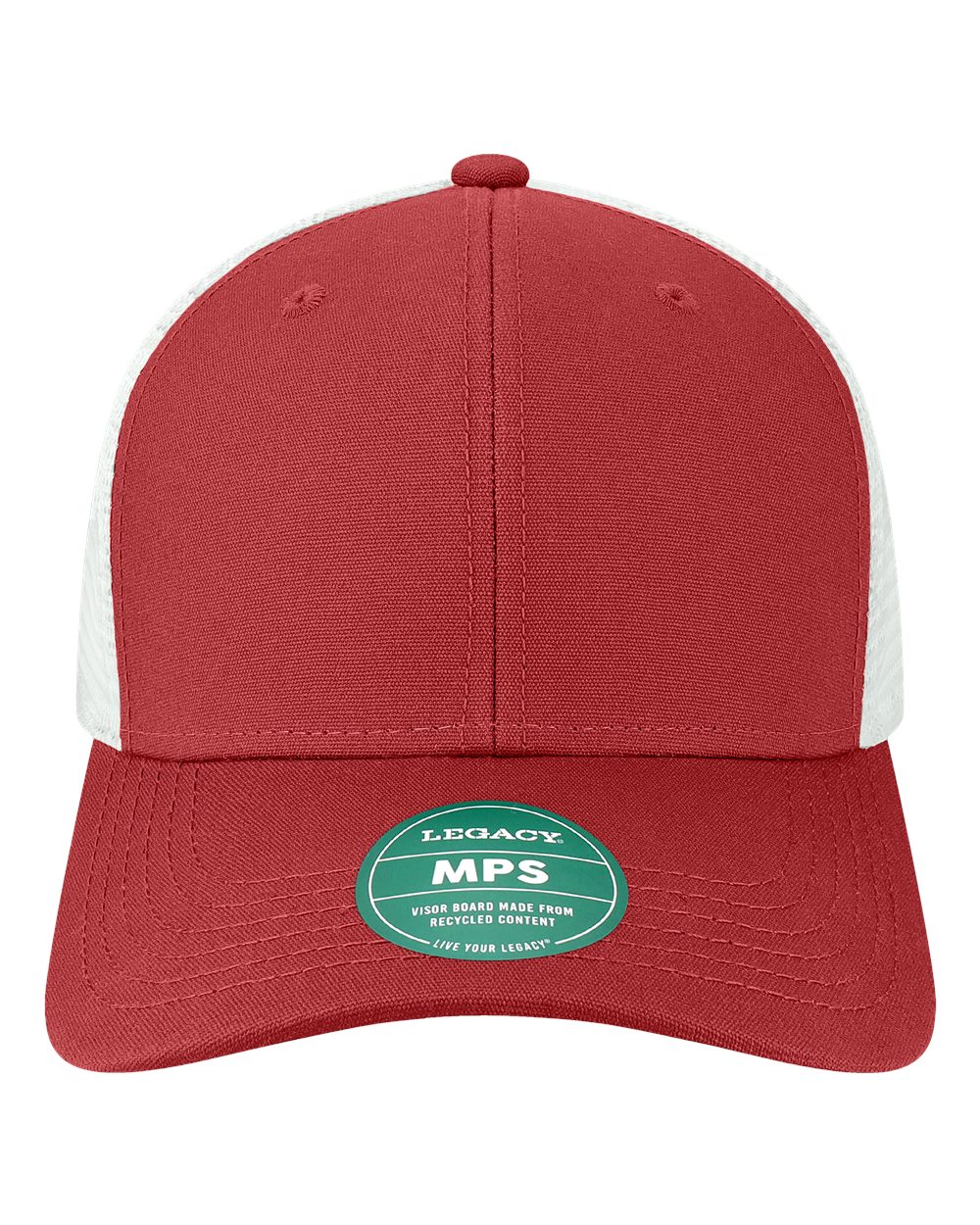 Front View of Cardinal/ White Mid-Pro Snapback Trucker Cap - MPS