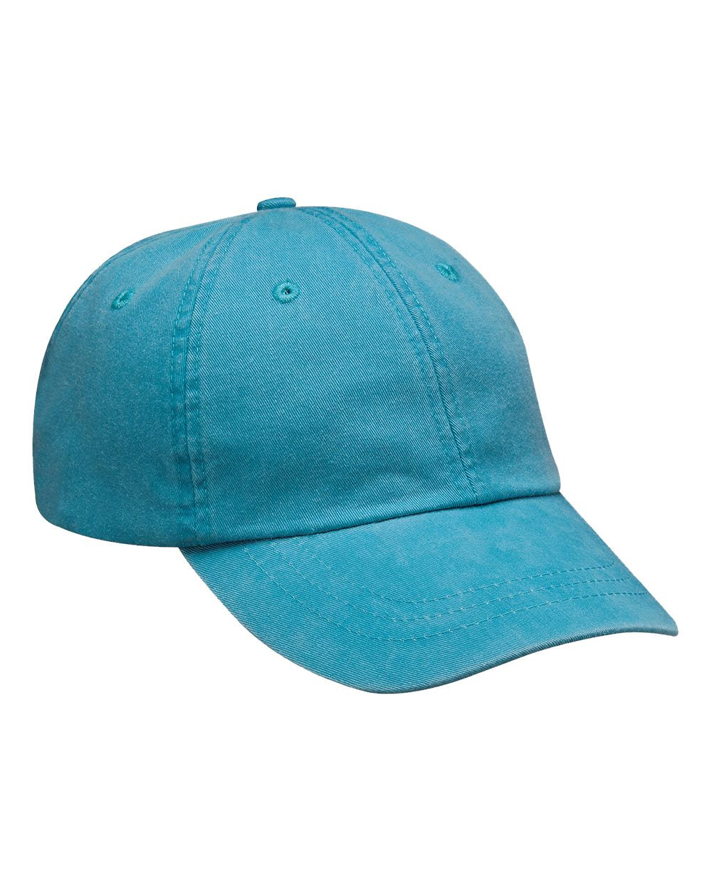 Front View of Caribbean Blue Essentials Pigment Dyed Cap - EP101