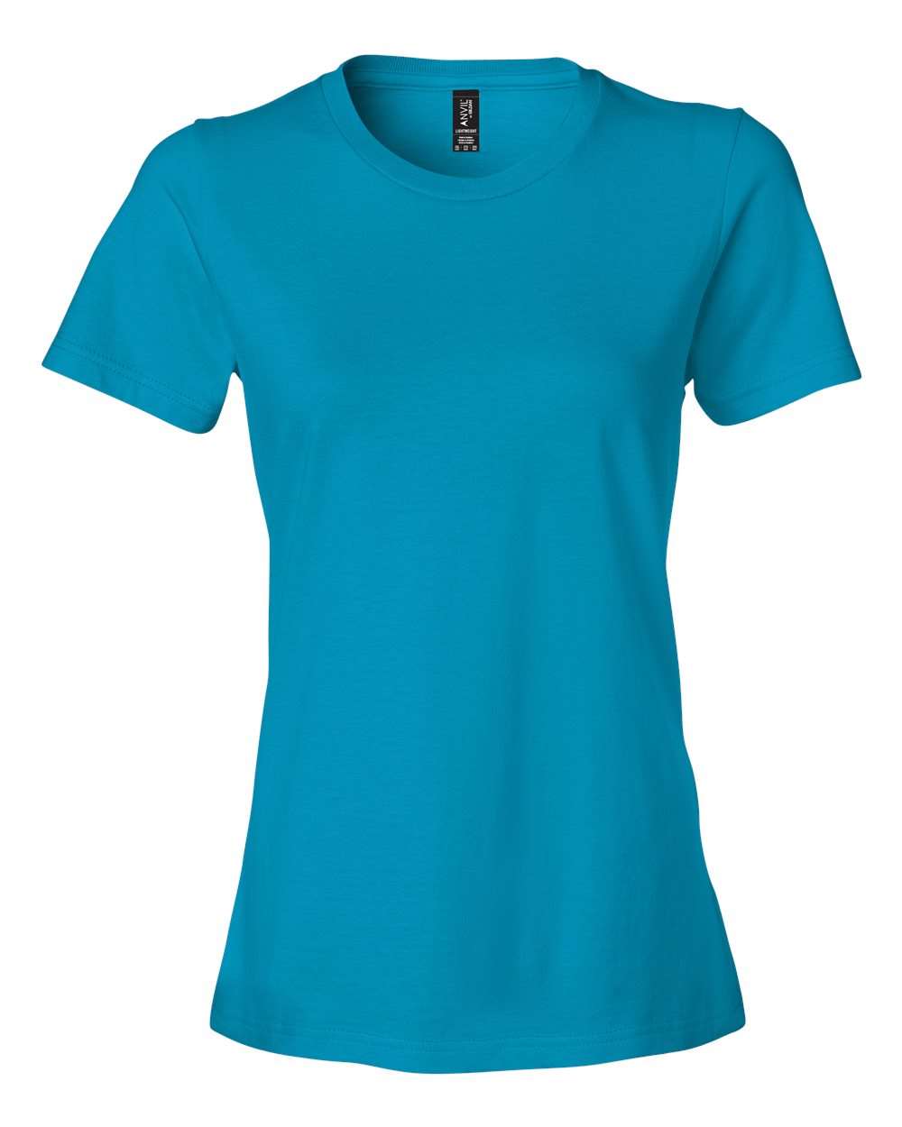 Front View of Caribbean Blue Softstyle® Women’s Lightweight T-Shirt - 880