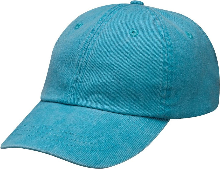 Front View of Caribbean Blue Youth Pigment-Dyed Cap - KO101
