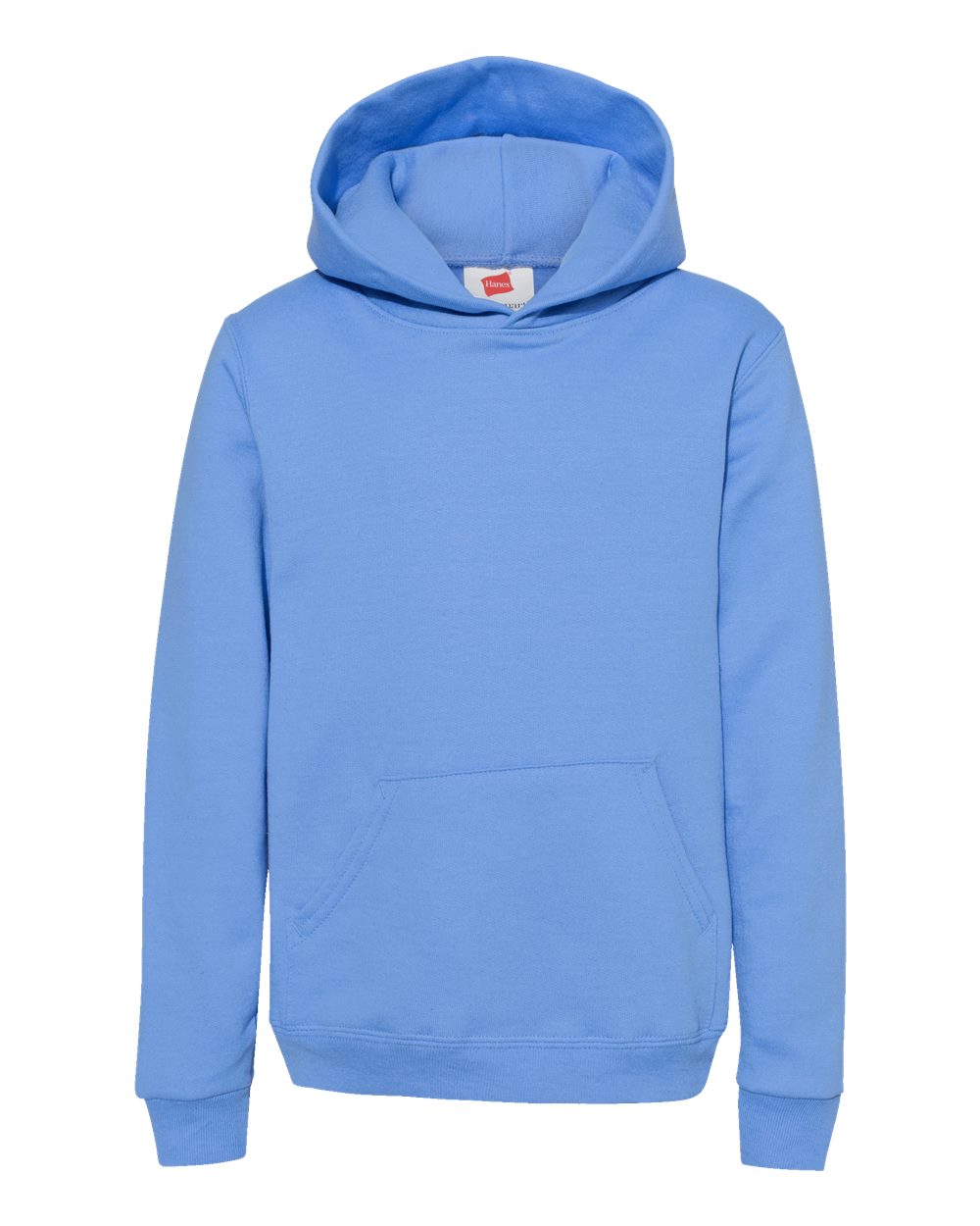 Front View of Carolina Blue Ecosmart® Youth Hooded Sweatshirt - P473