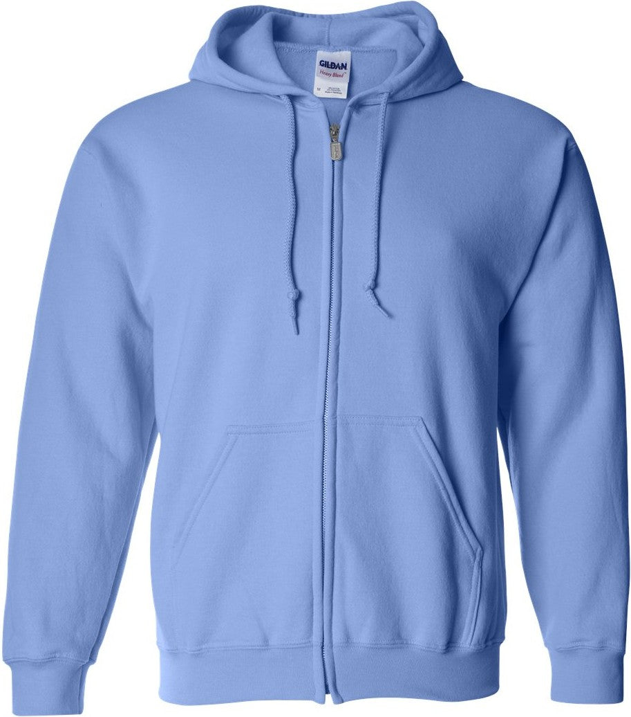 Front View of Carolina Blue Heavy Blend™ Full-Zip Hooded Sweatshirt - 18600