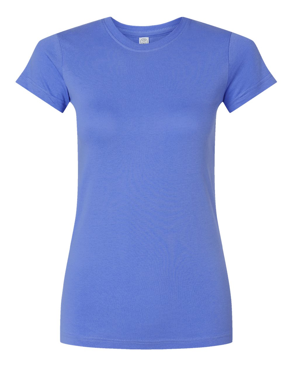 Front View of Carolina Blue Women's Fitted Fine Jersey Tee - 3616