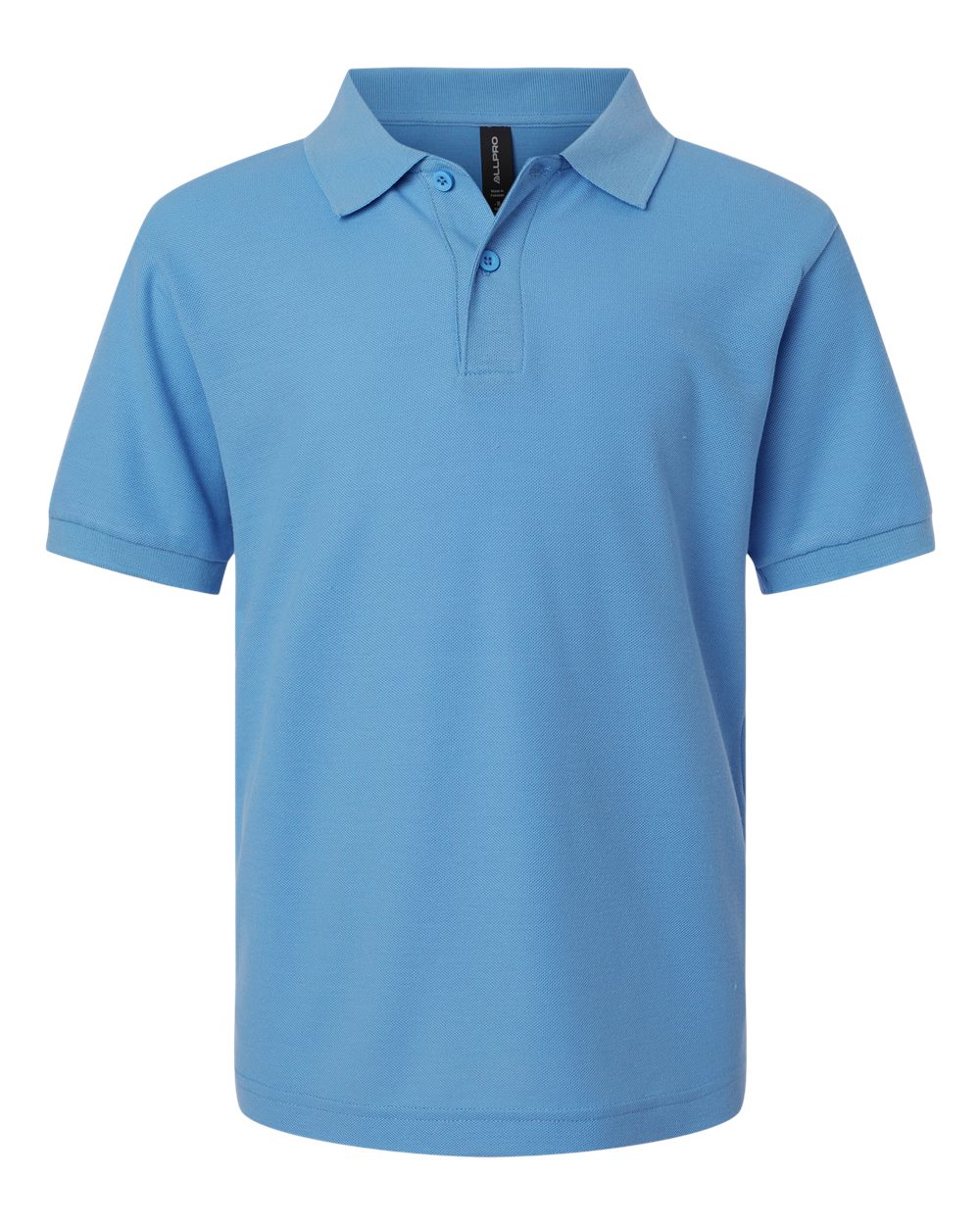 Front View of Carolina Blue Youth Pique Polo - 62800Y
