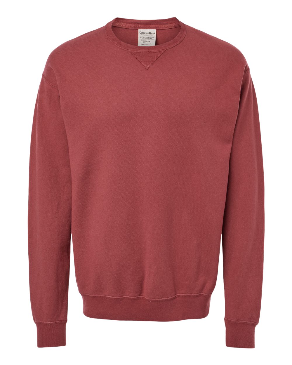 Front View of Cayenne Garment-Dyed Crewneck Sweatshirt - GDH400