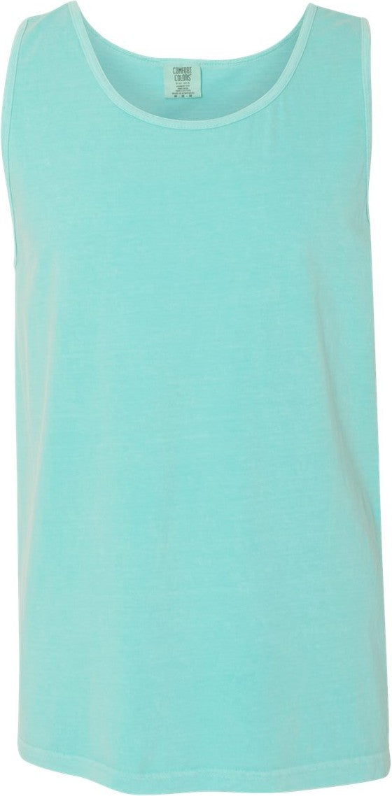 Front View of Chalky Mint Garment-Dyed Heavyweight Tank Top - 9360
