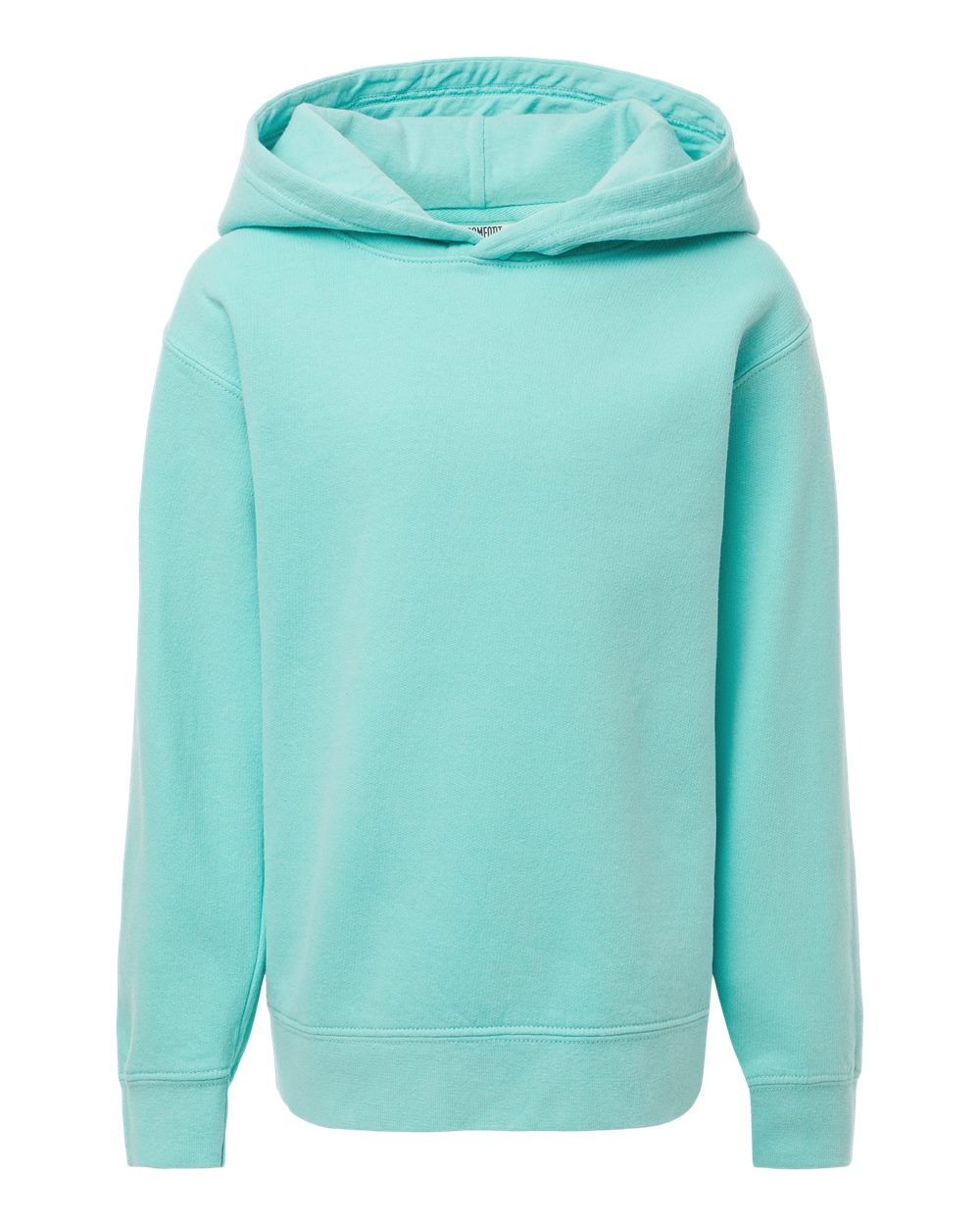 Front View of Chalky Mint Garment-Dyed Youth Lightweight Fleece Hooded Sweatshirt - 1467Y