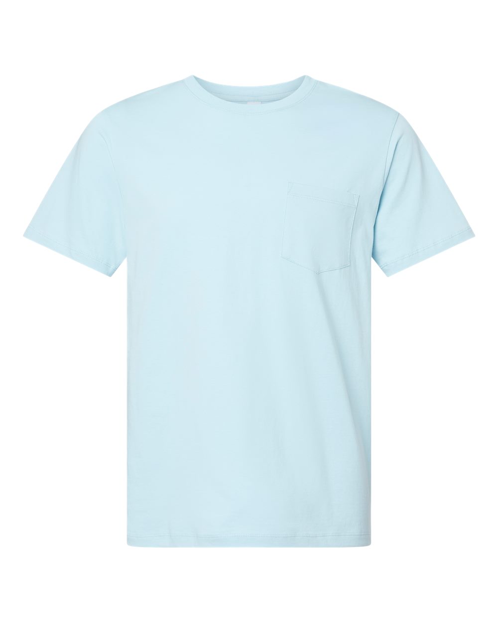 Front View of Chambray Classic Pocket T-Shirt - 210