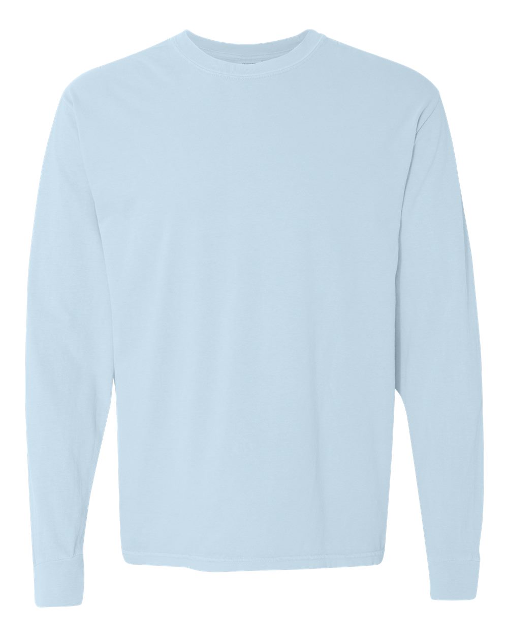 Front View of Chambray Garment-Dyed Heavyweight Long Sleeve T-Shirt - 6014
