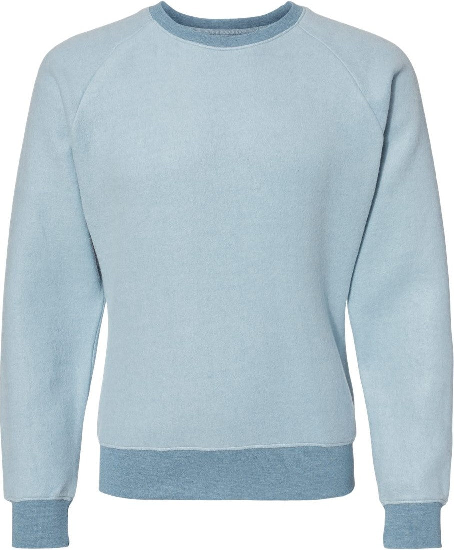 Front View of Chambray Heather Flip Side Fleece Crewneck Sweatshirt - 8710