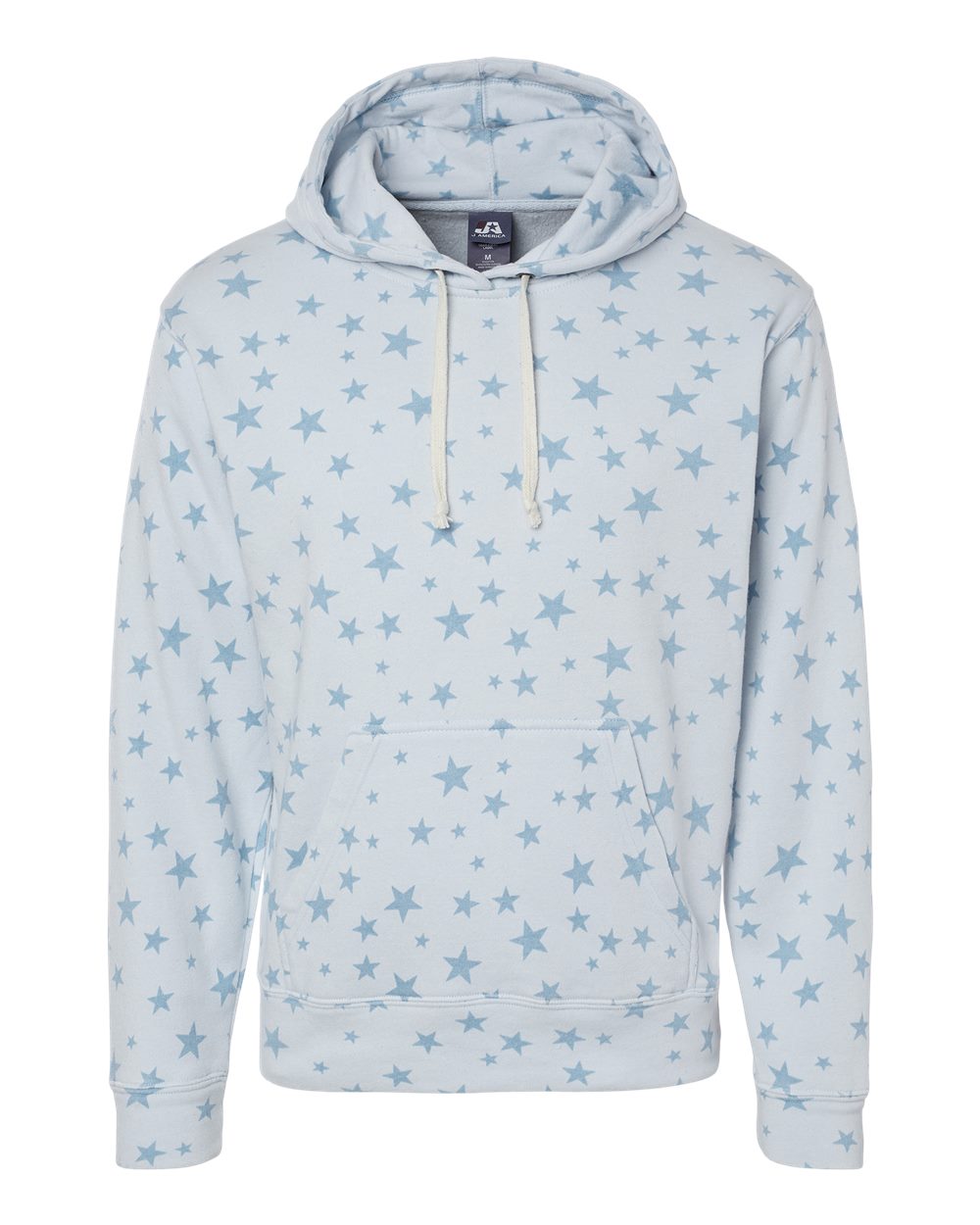 Front View of Chambray Stars Triblend Triblend Fleece Hooded Sweatshirt - 8871
