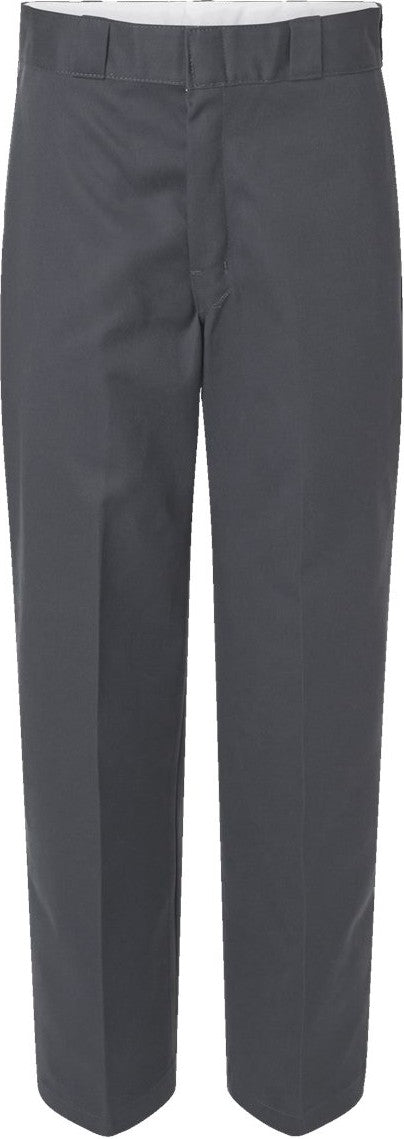 Front View of Charcoal - 37 Unhemmed Industrial 874® Work Pants - P874