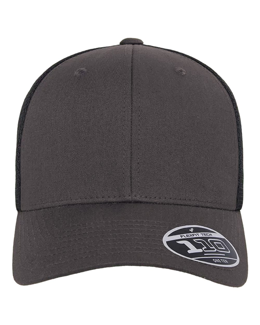 Front View of Charcoal/ Black 110® Mesh-Back Cap - 110M