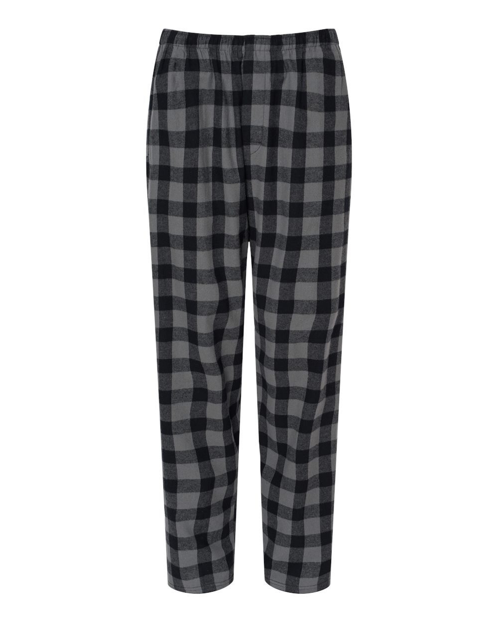 Front View of Charcoal/ Black Buffalo Harley Flannel Pants - BM6624