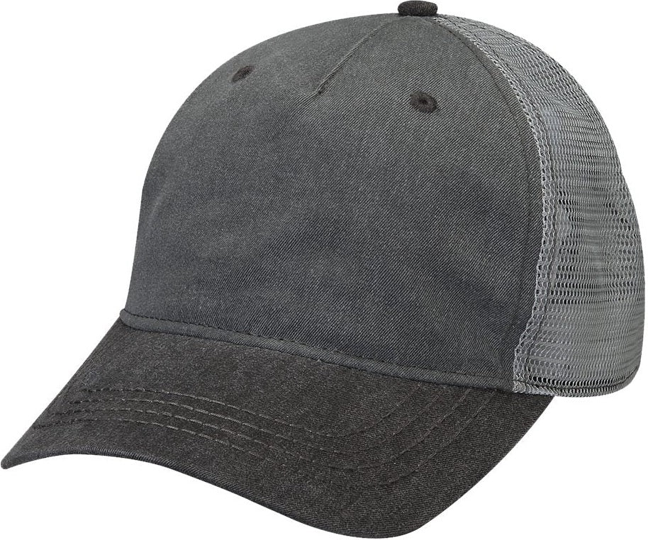 Front View of Charcoal/ Black/ Grey Endeavor Cap - EN102