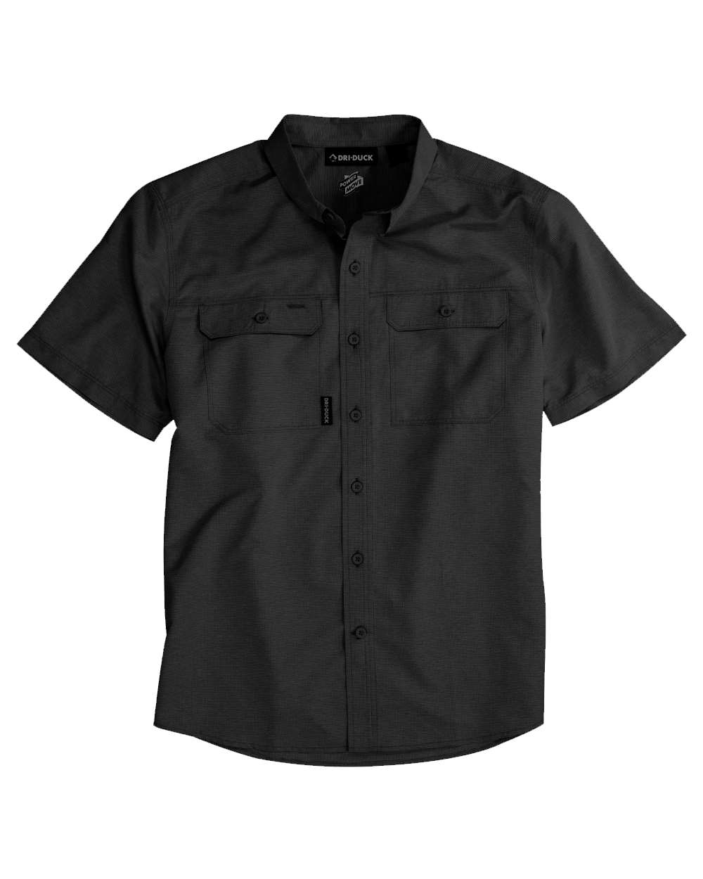 Front View of Charcoal Crossroad Woven Short Sleeve Shirt - 4445
