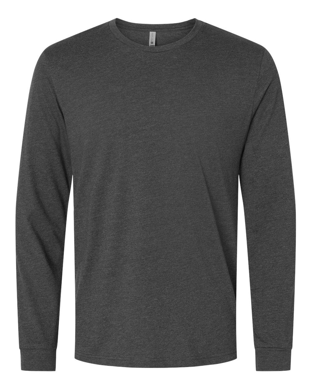 Front View of Charcoal CVC Long Sleeve T-Shirt - 6211