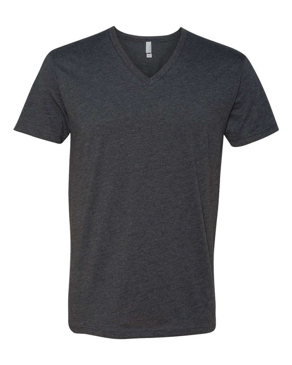 Front View of Charcoal CVC V-Neck T-Shirt - 6240
