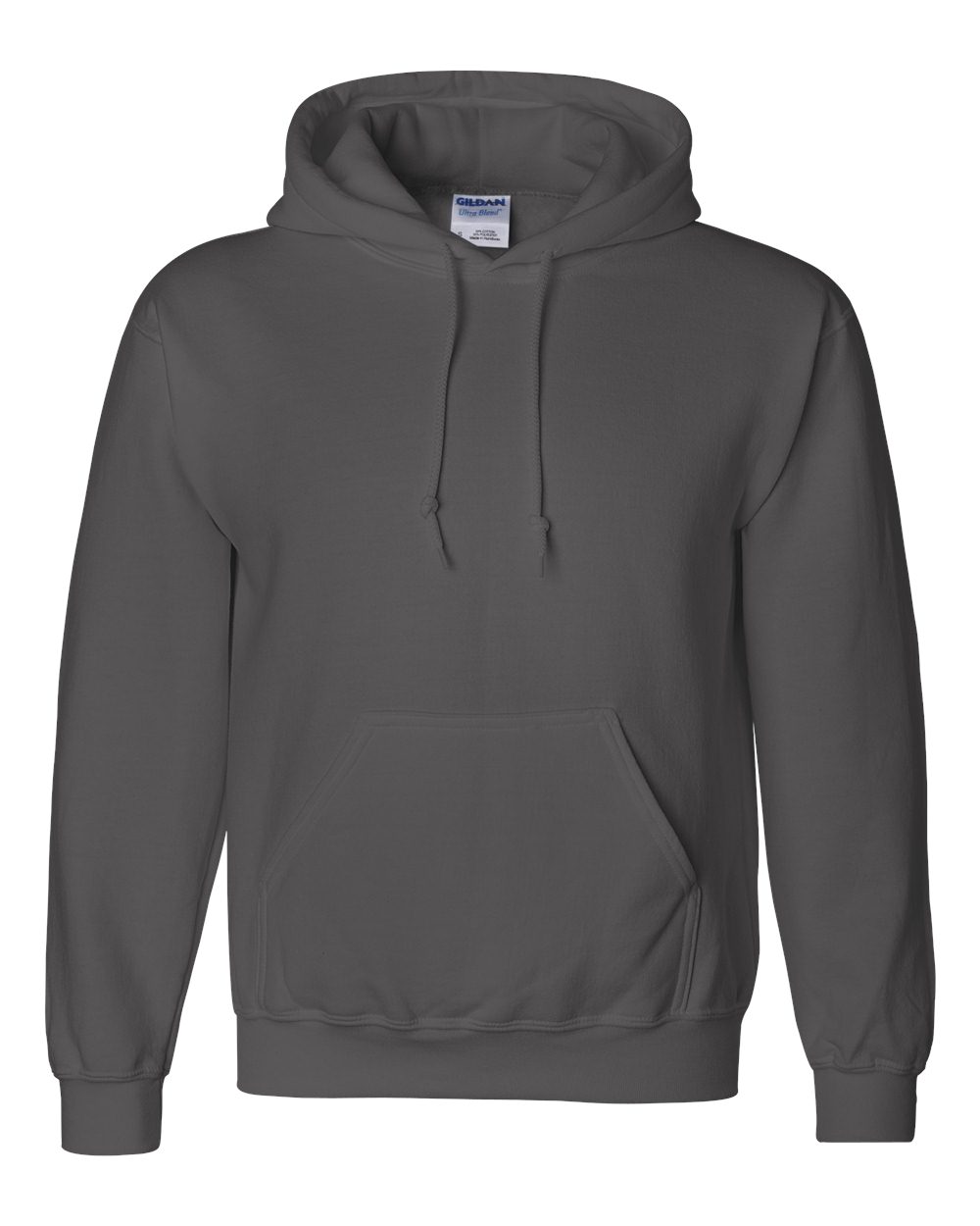 Front View of Charcoal DryBlend® Hooded Sweatshirt - 12500